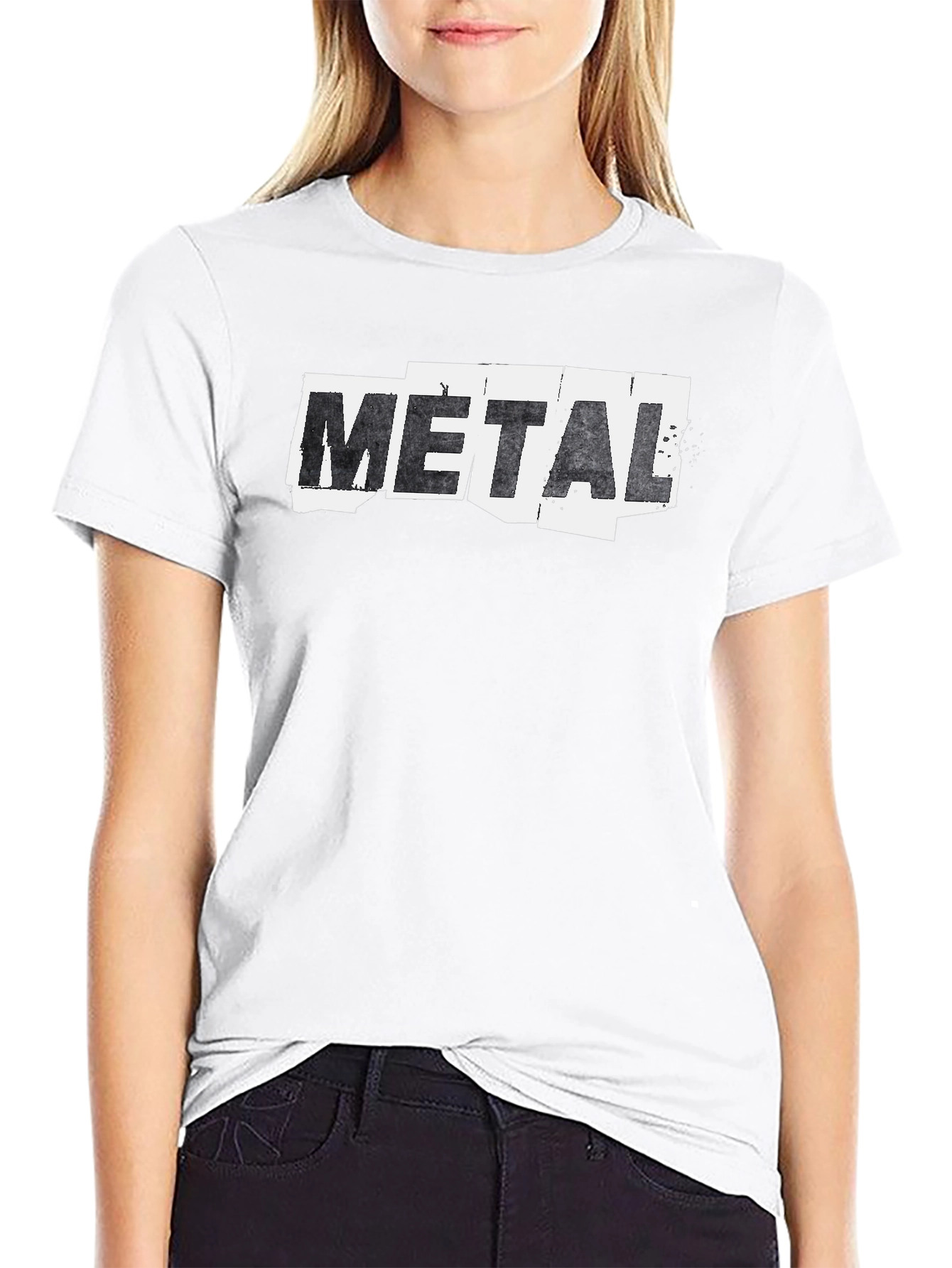 Metal Graphic Print Black T-Shirt