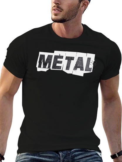 Metal Graphic Print Black T-Shirt