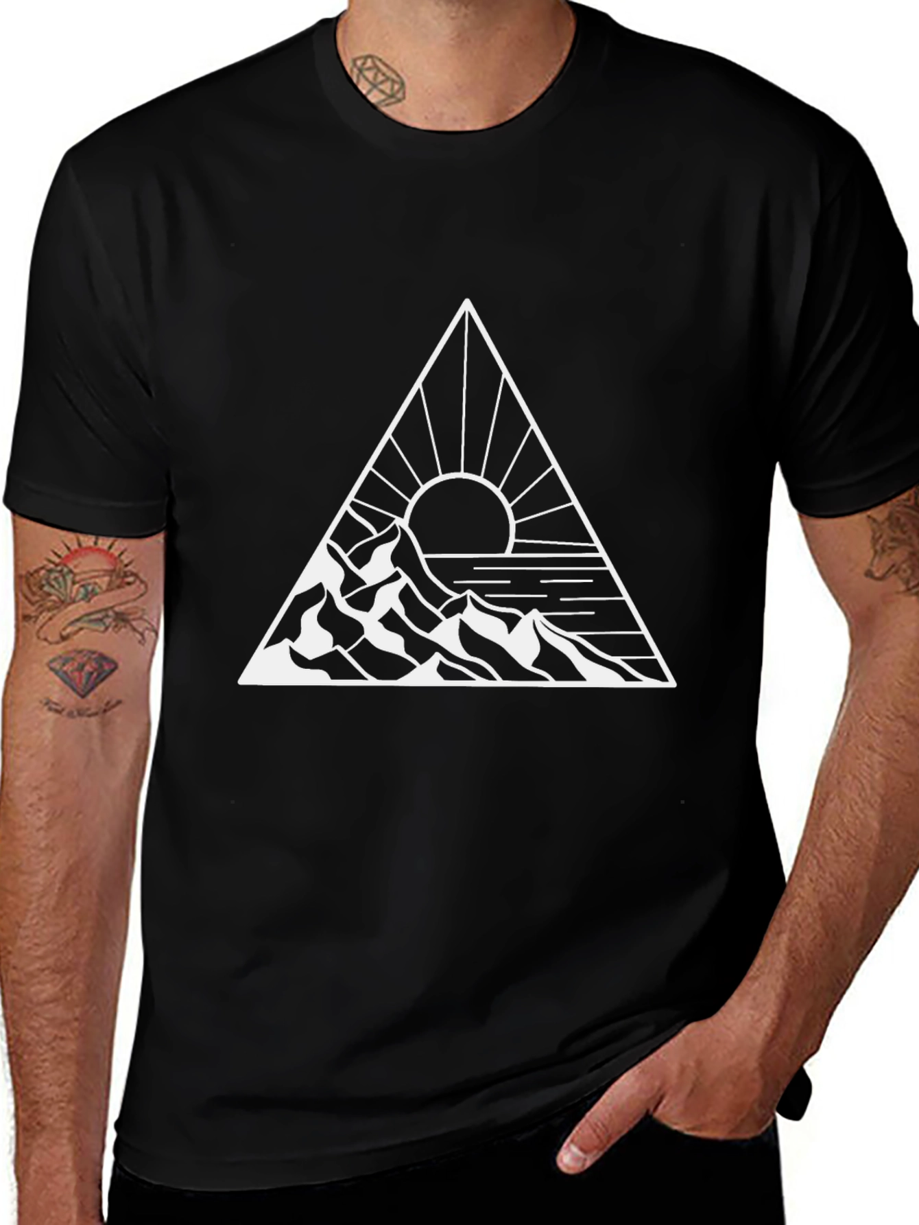 Mountain & Sun Graphic Tee - Black
