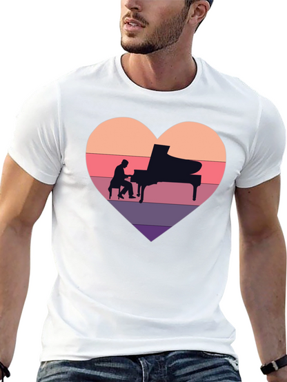 Piano Heart T-Shirt - Musician Lover Tee