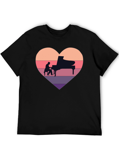 Piano Heart T-Shirt - Musician Lover Tee