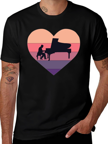Piano Heart T-Shirt - Musician Lover Tee