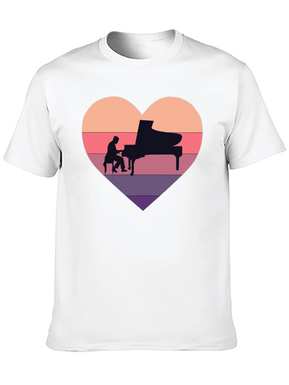 Piano Heart T-Shirt - Musician Lover Tee