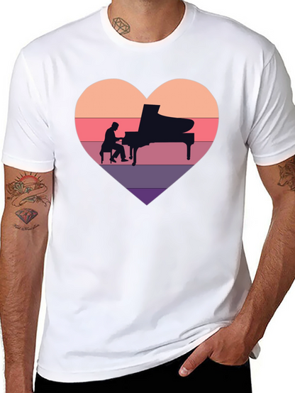 Piano Heart T-Shirt - Musician Lover Tee
