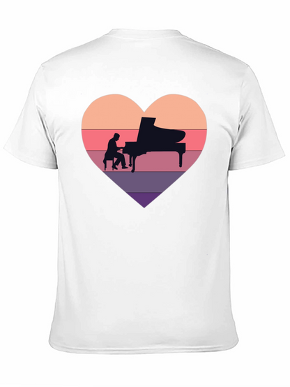 Piano Heart T-Shirt - Musician Lover Tee