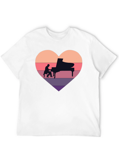 Piano Heart T-Shirt - Musician Lover Tee