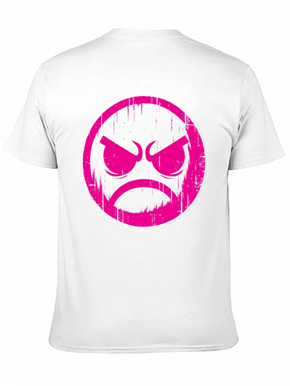 Grumpy Face Graphic T-Shirt - Black Cotton Tee