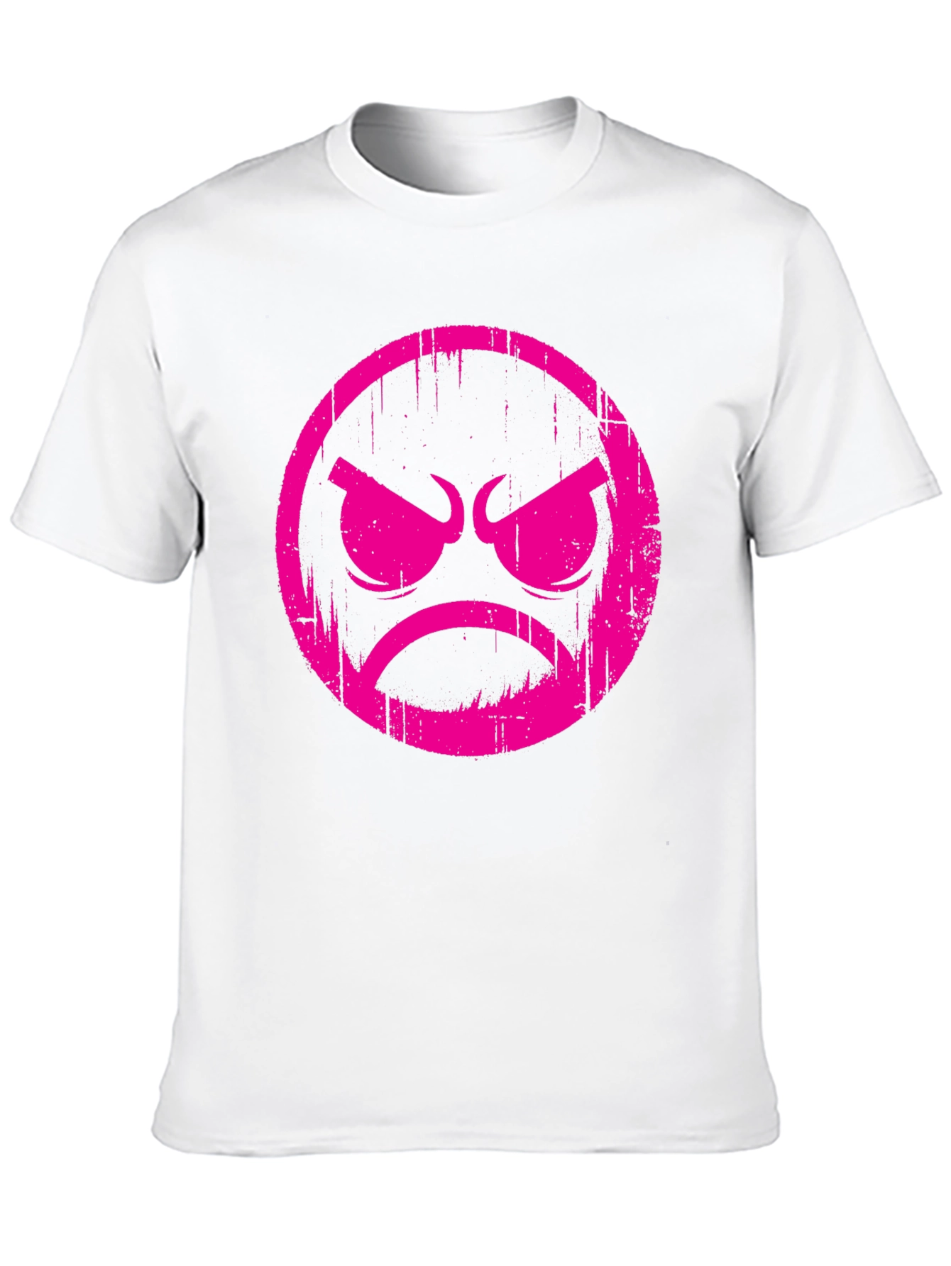 Grumpy Face Graphic T-Shirt - Black Cotton Tee