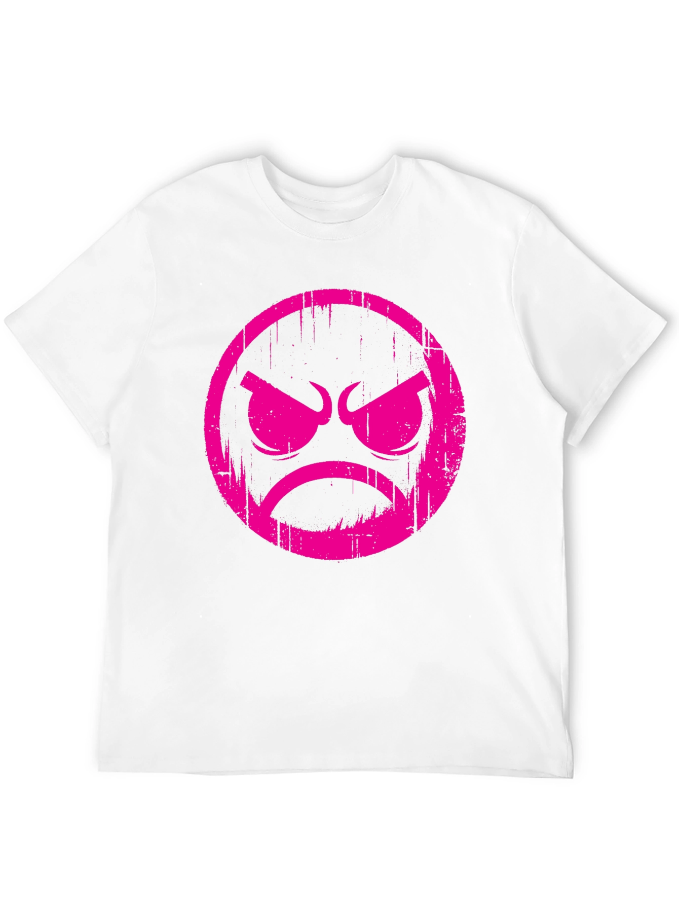 Grumpy Face Graphic T-Shirt - Black Cotton Tee