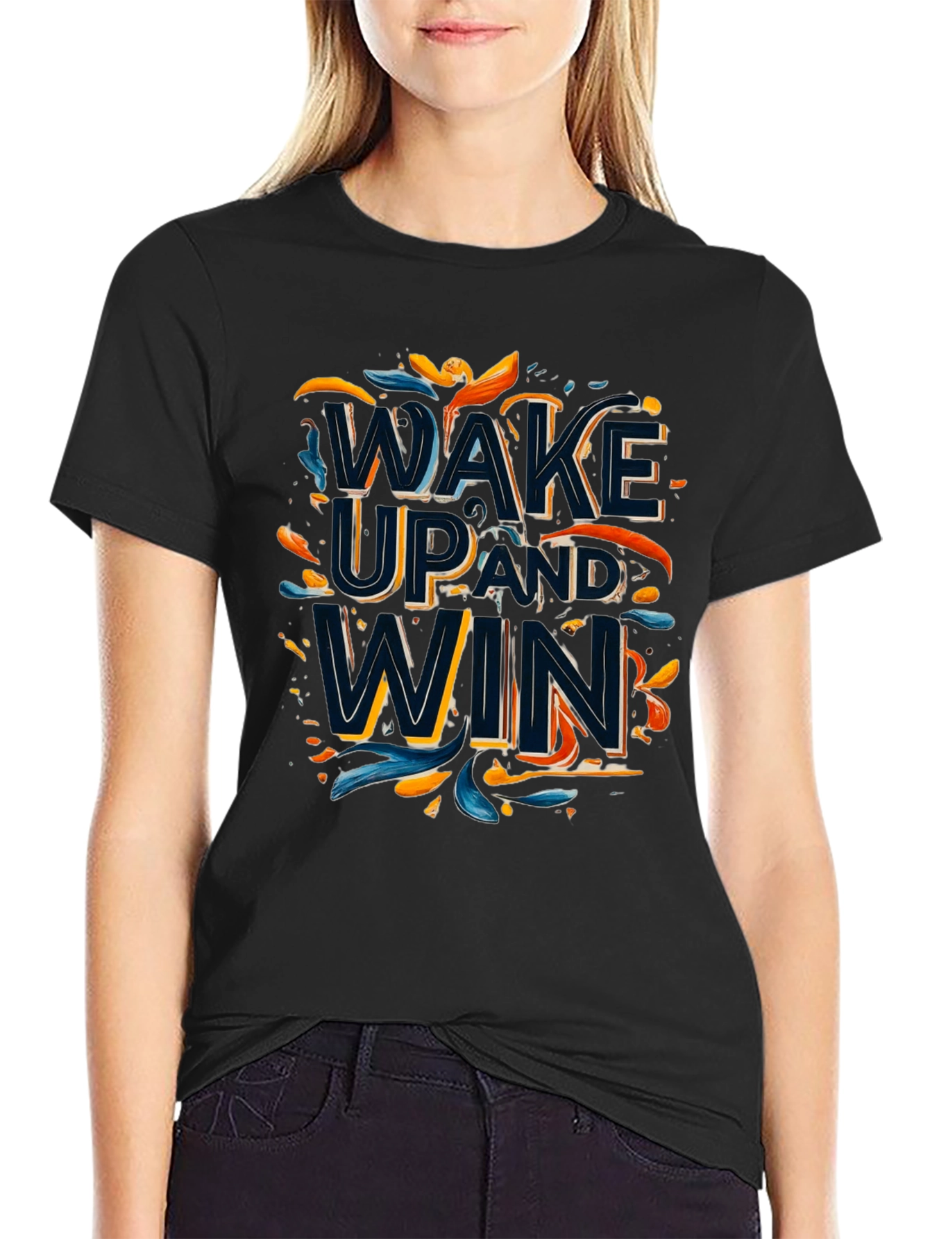 Wake Up and Win Graphic Tee - Black