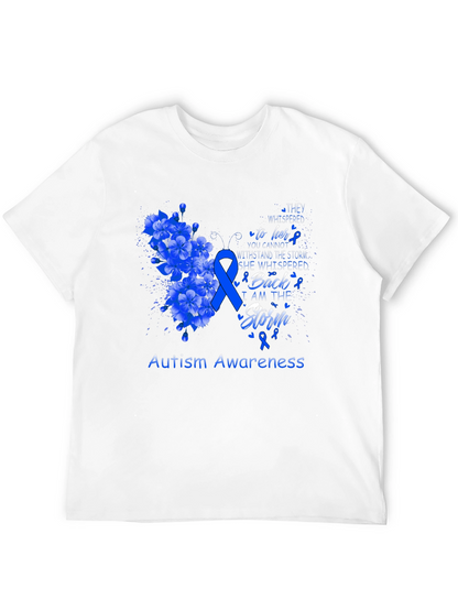 Autism Awareness T-Shirt - Floral Storm Design