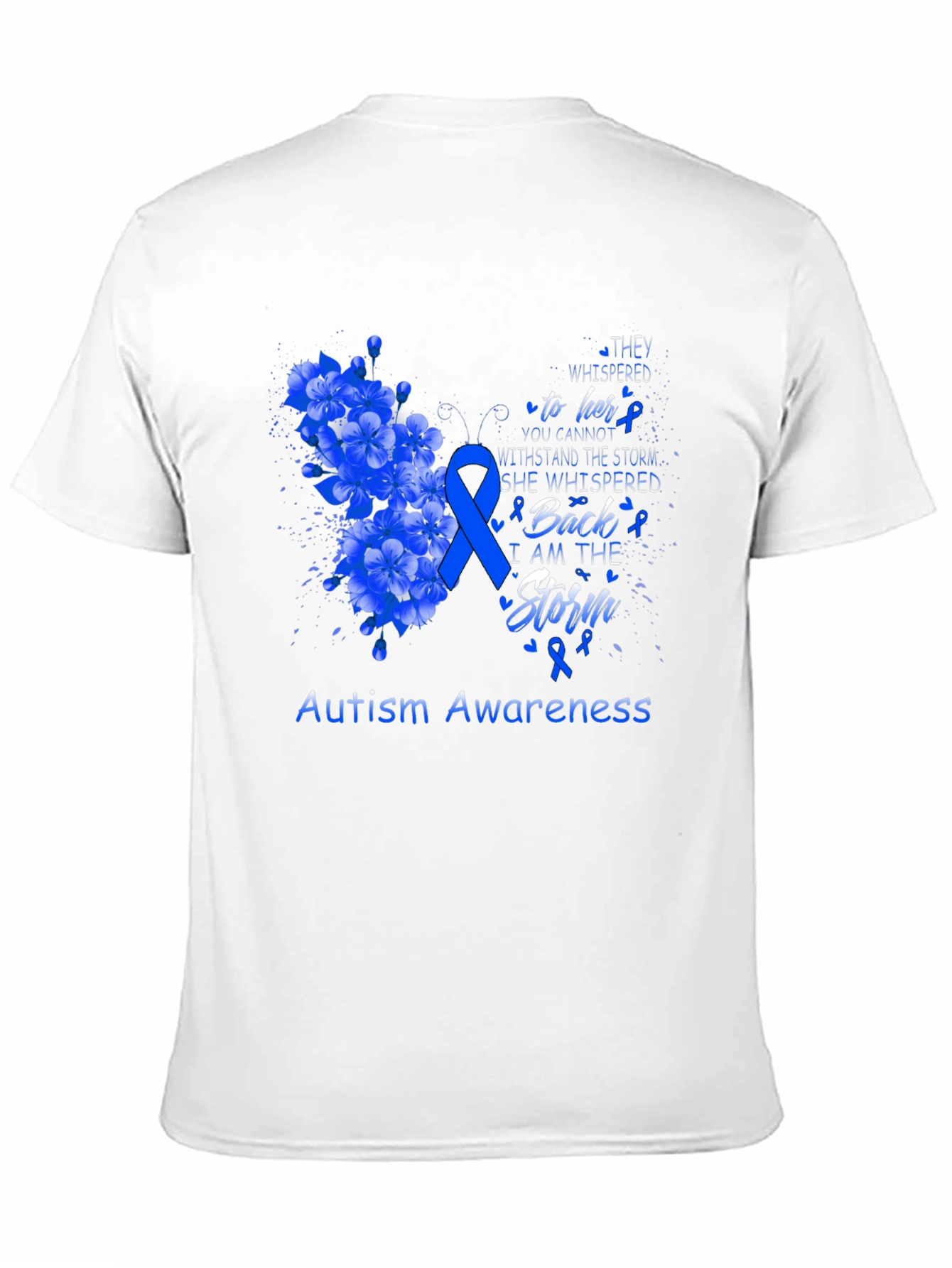 Autism Awareness T-Shirt - Floral Storm Design
