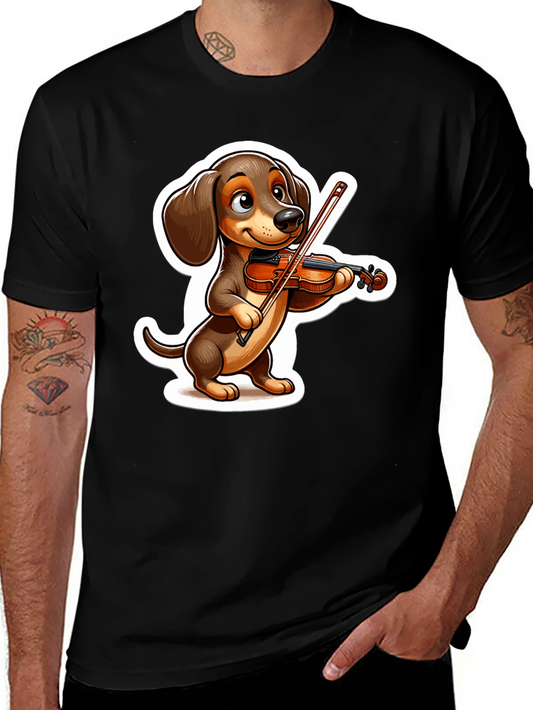 Dachshund Violinist T-Shirt - Cute Dog Lover Tee
