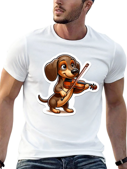 Dachshund Violinist T-Shirt - Cute Dog Lover Tee