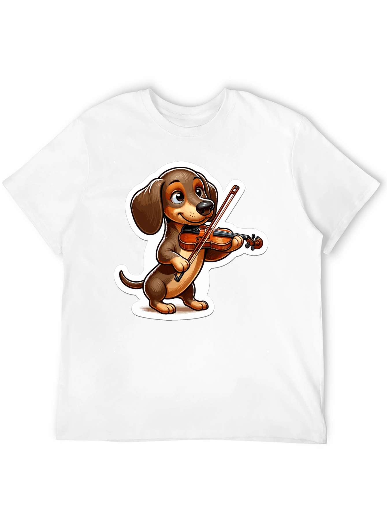Dachshund Violinist T-Shirt - Cute Dog Lover Tee
