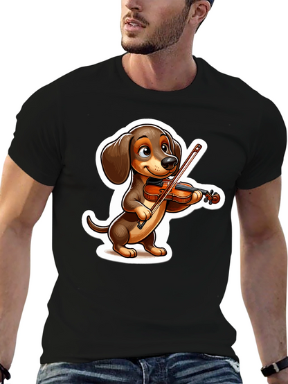 Dachshund Violinist T-Shirt - Cute Dog Lover Tee