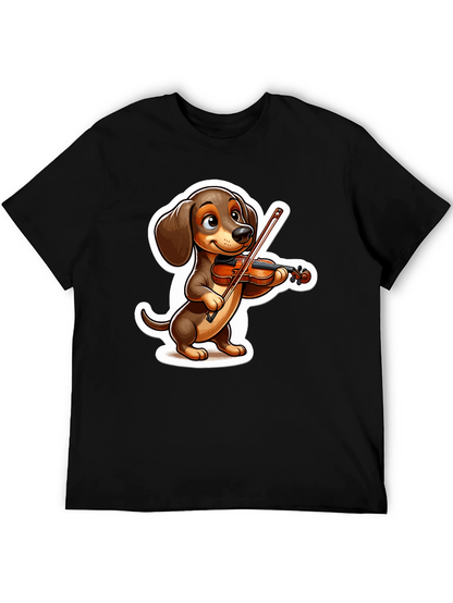 Dachshund Violinist T-Shirt - Cute Dog Lover Tee