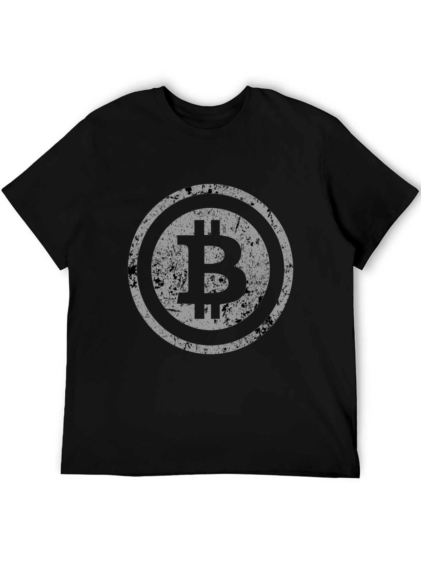Bitcoin Distressed Logo Black T-Shirt