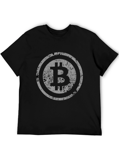 Bitcoin Distressed Logo Black T-Shirt