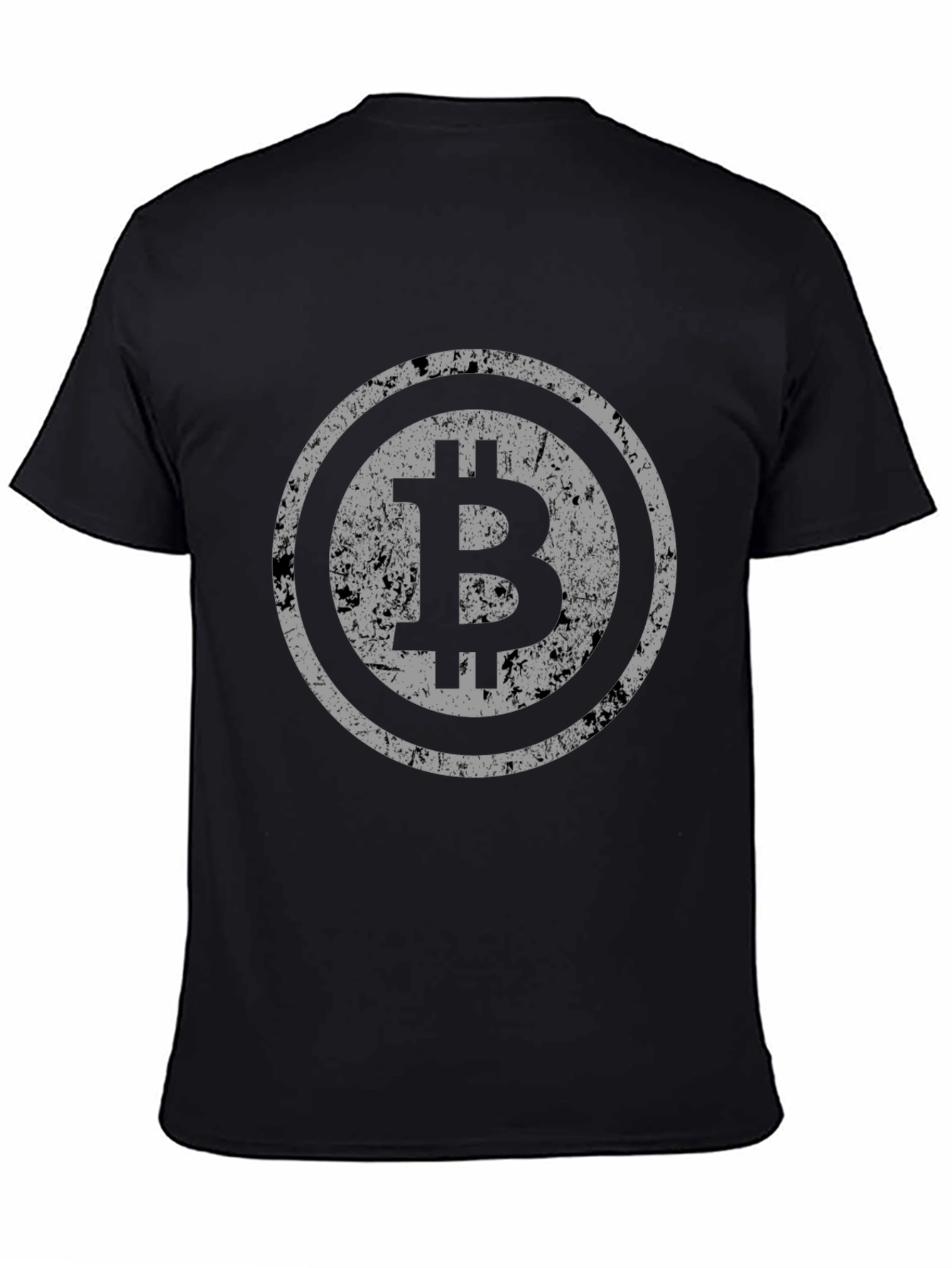 Bitcoin Distressed Logo Black T-Shirt