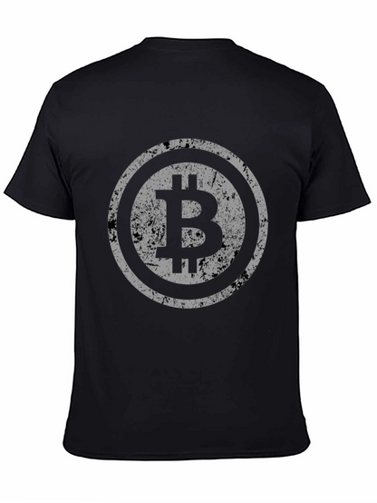 Bitcoin Distressed Logo Black T-Shirt