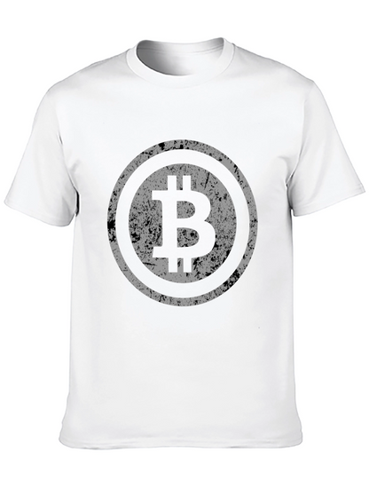 Bitcoin Distressed Logo Black T-Shirt