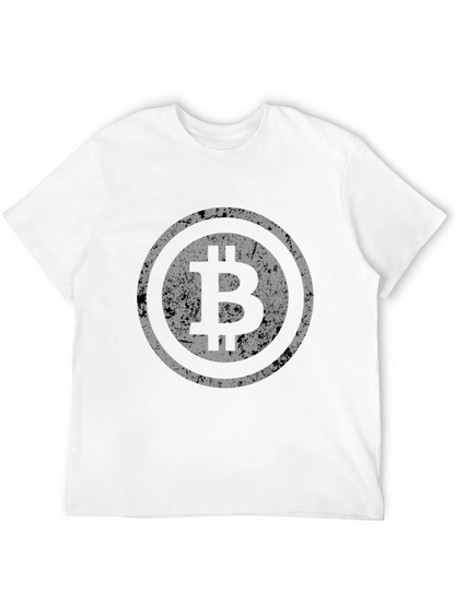 Bitcoin Distressed Logo Black T-Shirt