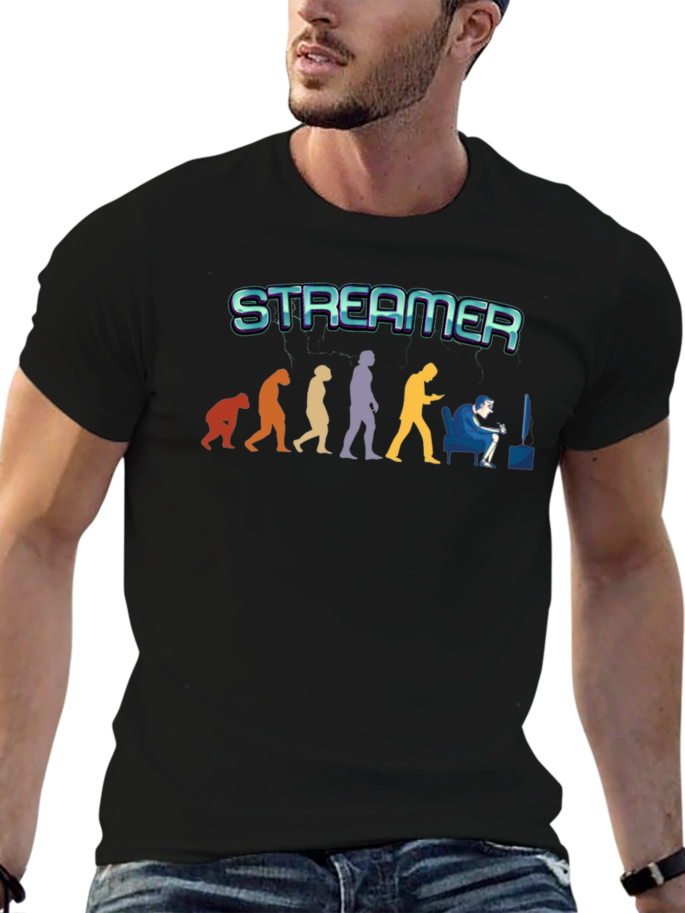 Streamer Evolution T-Shirt - Gamer Gift