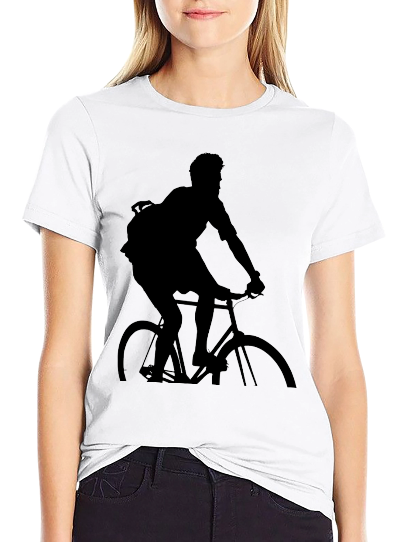 Black Biker Silhouette T-Shirt