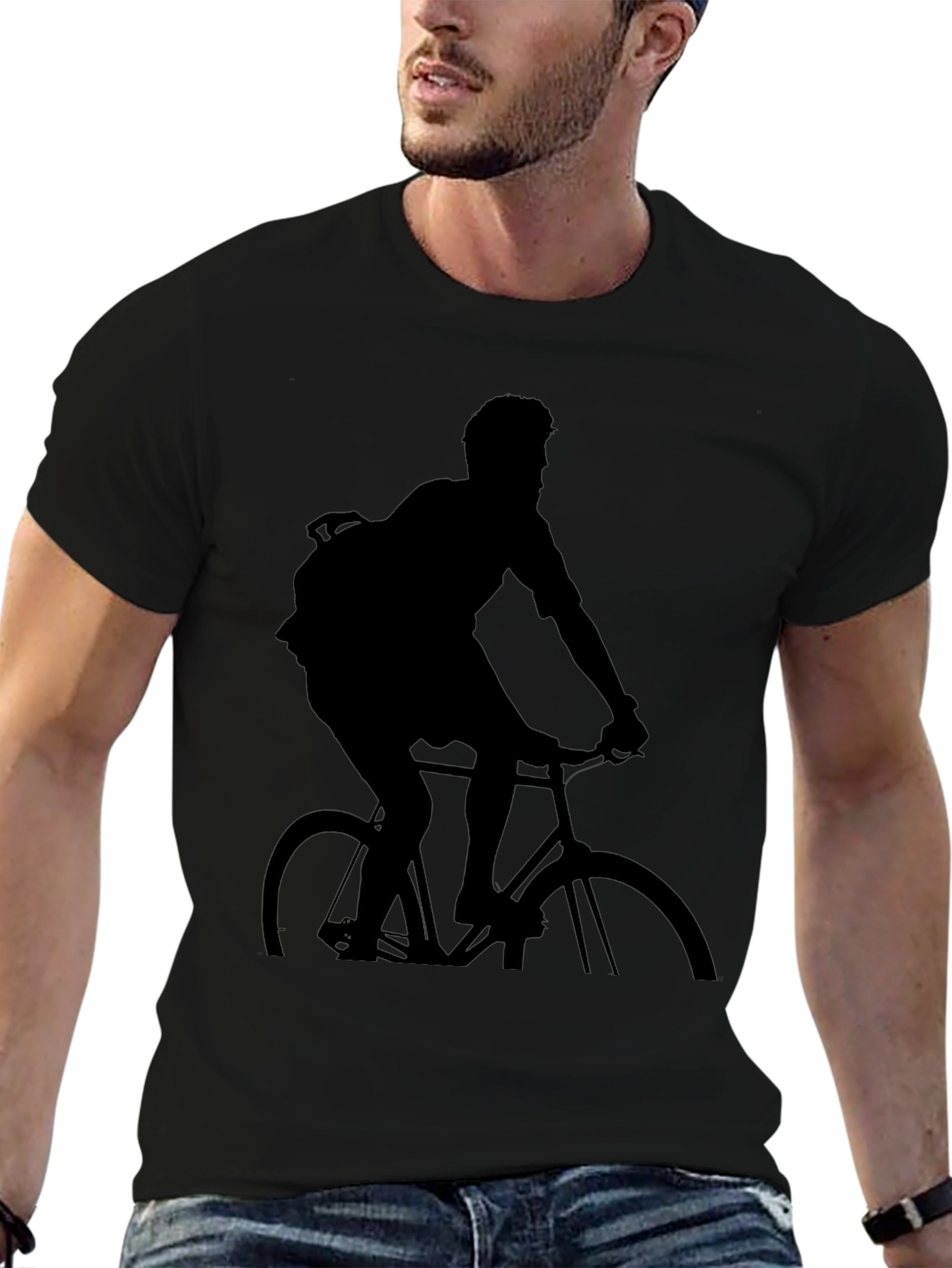 Black Biker Silhouette T-Shirt