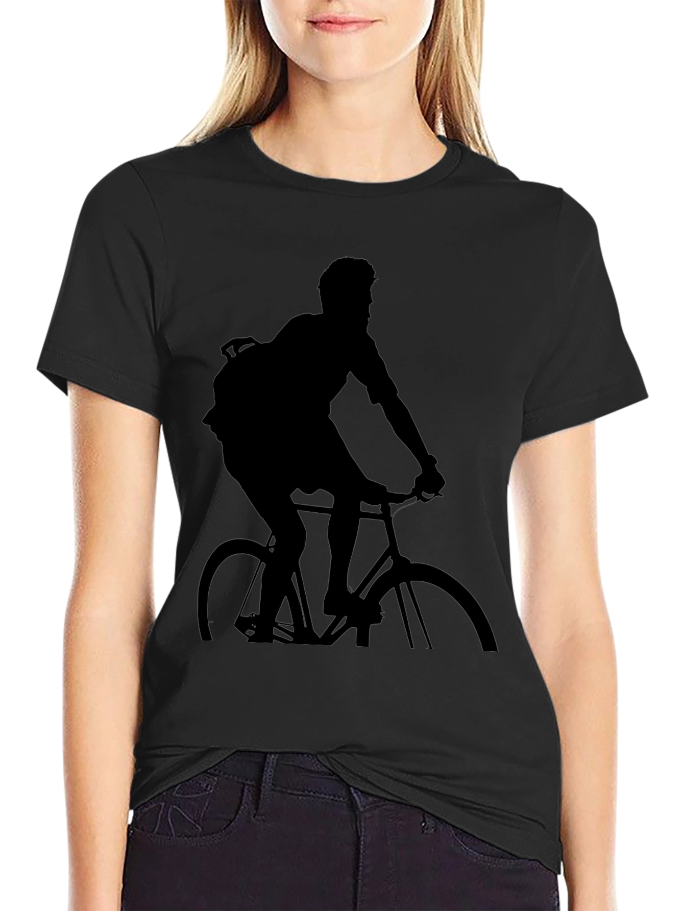 Black Biker Silhouette T-Shirt