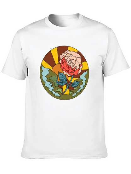 Retro Rose Graphic T-Shirt - Black