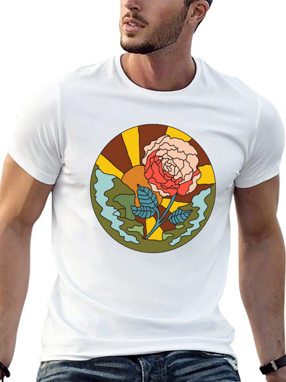 Retro Rose Graphic T-Shirt - Black