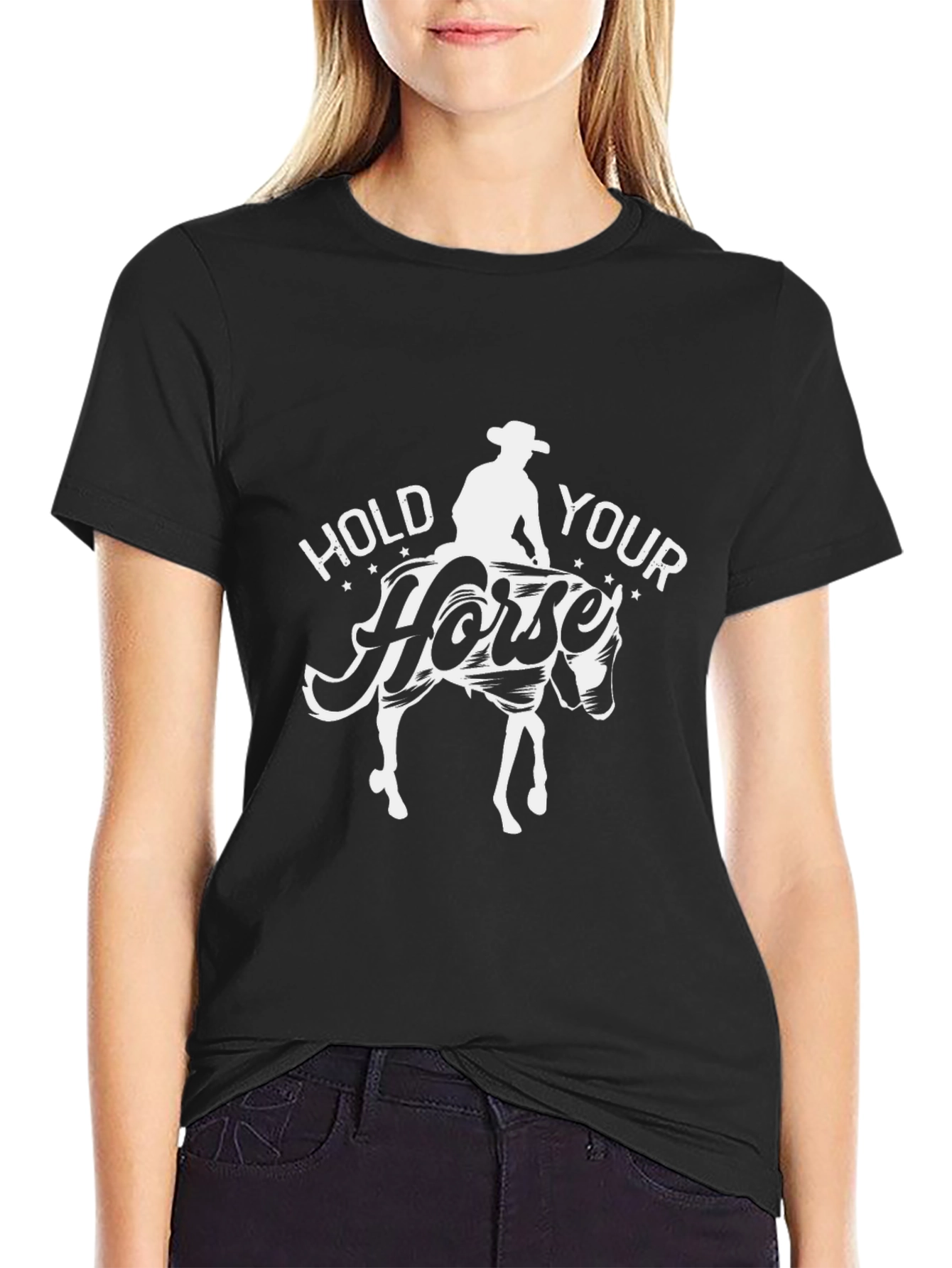 Hold Your Horse T-Shirt Cowboy Graphic Tee