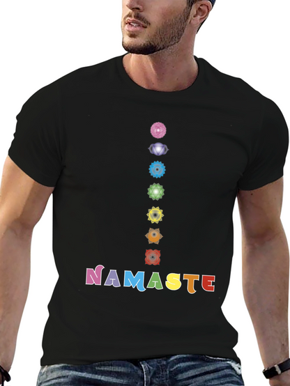 Chakra Namaste Graphic Tee - Yoga Inspired Shirt