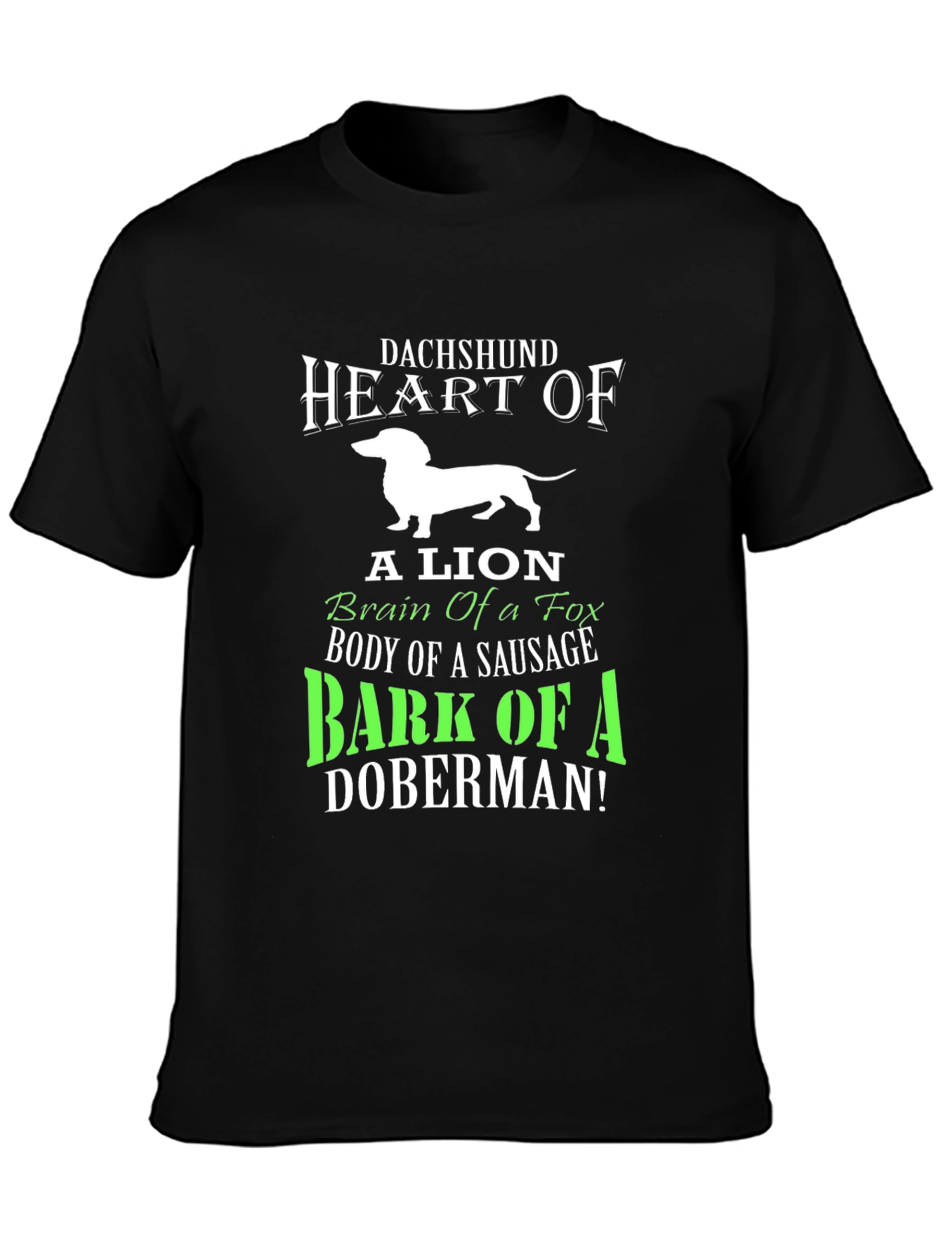 Dachshund Heart T-Shirt: Lion Fox Sausage Doberman
