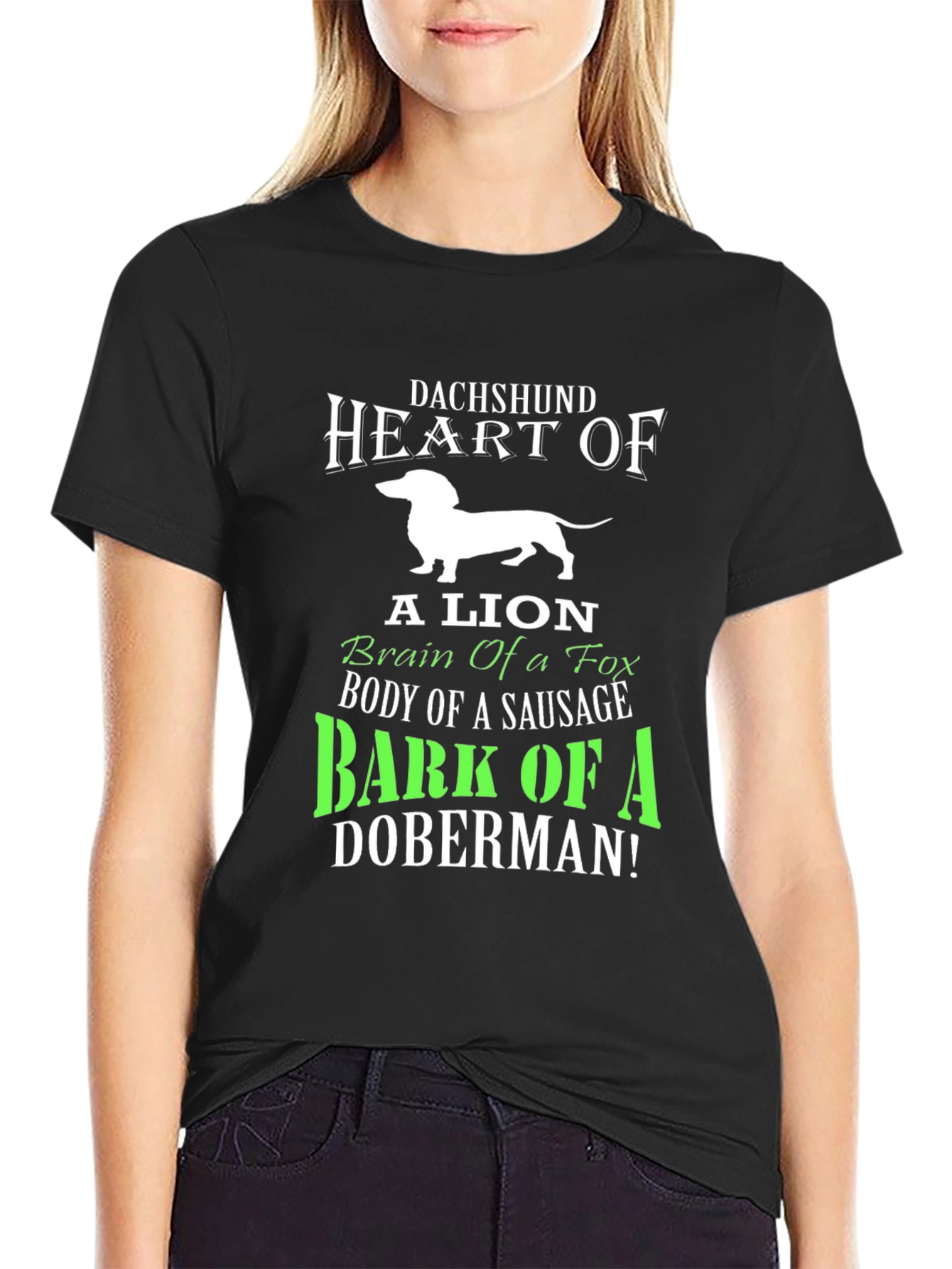Dachshund Heart T-Shirt: Lion Fox Sausage Doberman