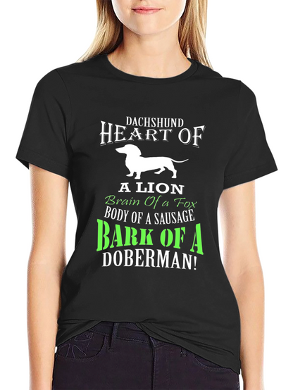 Dachshund Heart T-Shirt: Lion Fox Sausage Doberman