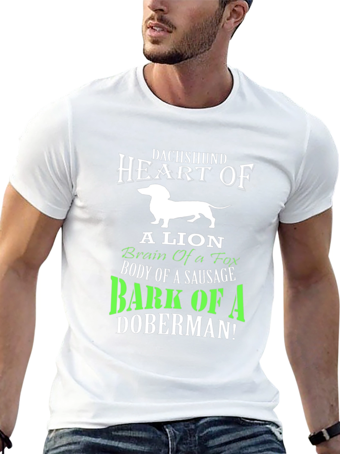 Dachshund Heart T-Shirt: Lion Fox Sausage Doberman