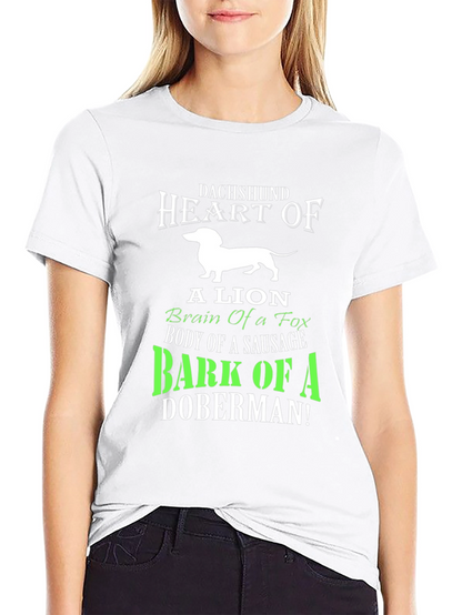 Dachshund Heart T-Shirt: Lion Fox Sausage Doberman