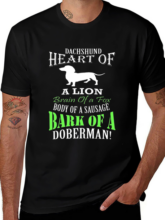 Dachshund Heart T-Shirt: Lion Fox Sausage Doberman