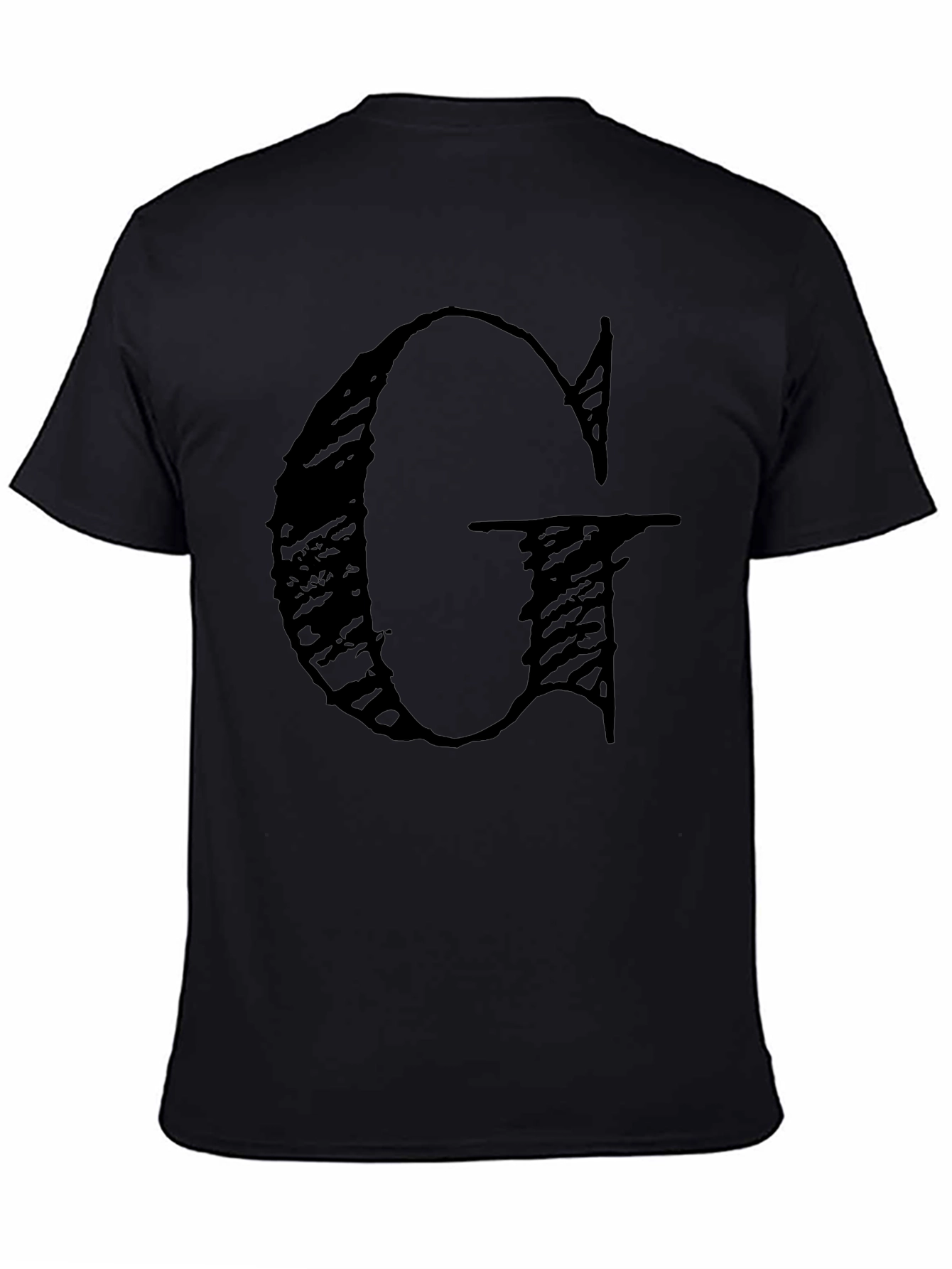 Graphic Tee - Black Shirt with Bold Letter G
