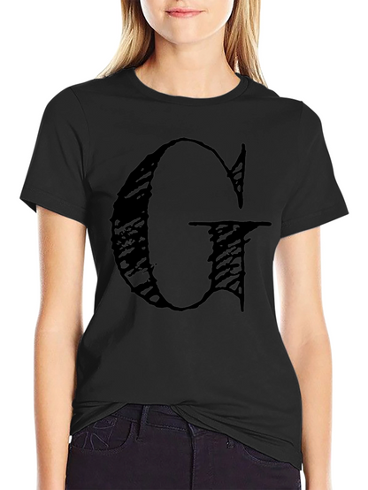 Graphic Tee - Black Shirt with Bold Letter G