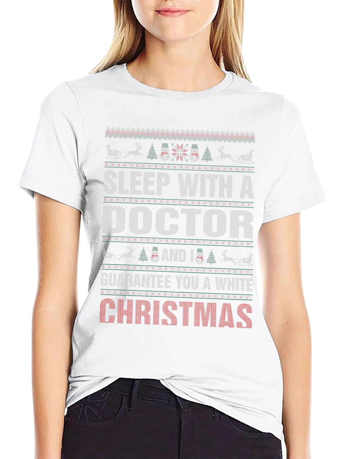 Sleep with a Doctor Christmas Holiday Graphic T-Shirt