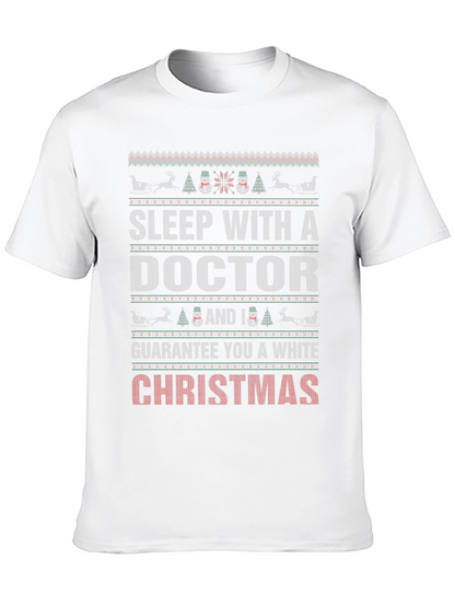 Sleep with a Doctor Christmas Holiday Graphic T-Shirt