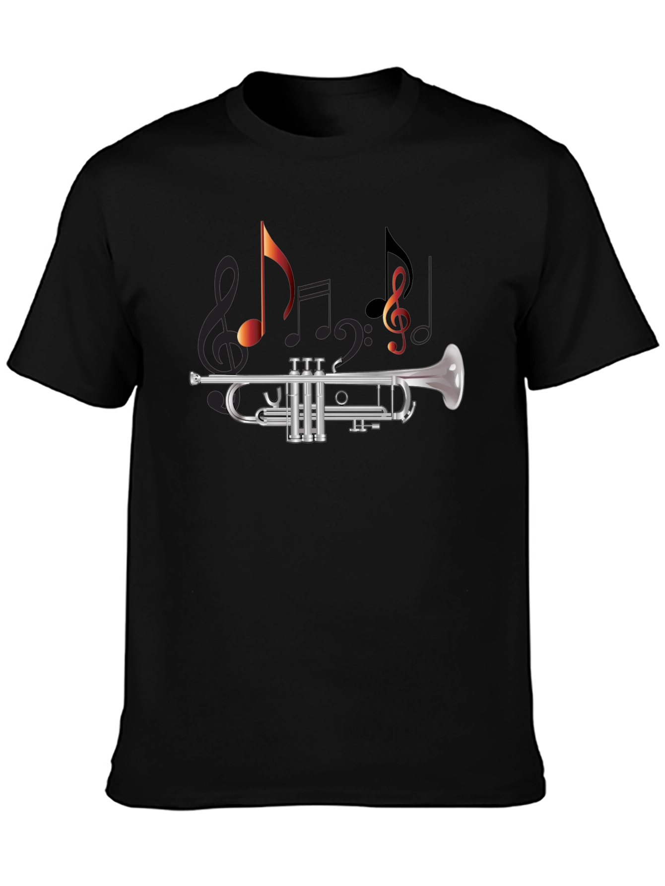 Musical Trumpet T-Shirt - Black Cotton Tee