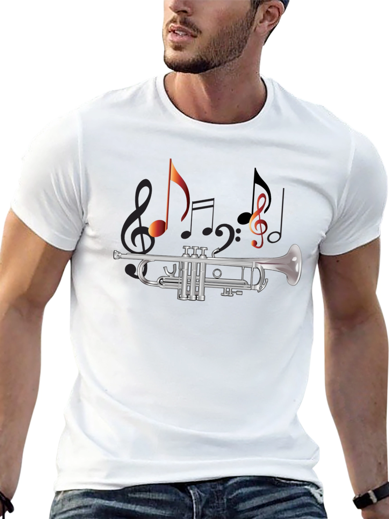 Musical Trumpet T-Shirt - Black Cotton Tee