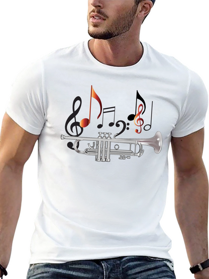 Musical Trumpet T-Shirt - Black Cotton Tee