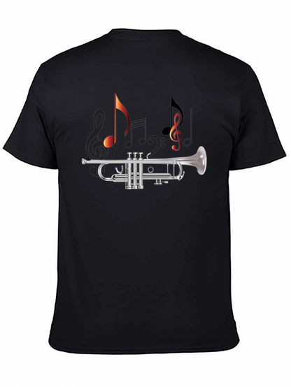 Musical Trumpet T-Shirt - Black Cotton Tee