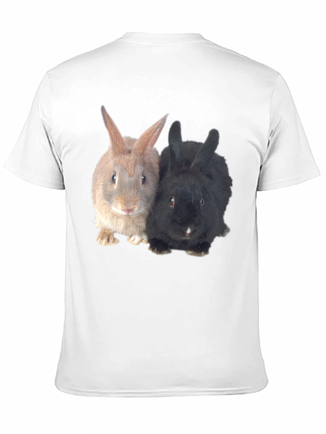 Cute Rabbit Duo Black T-Shirt